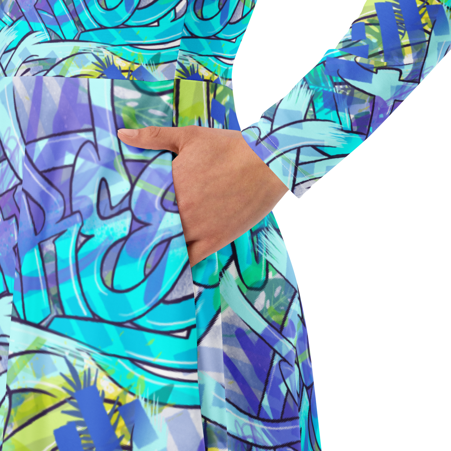 "FREEDOM" Long Sleeve Midi Dress