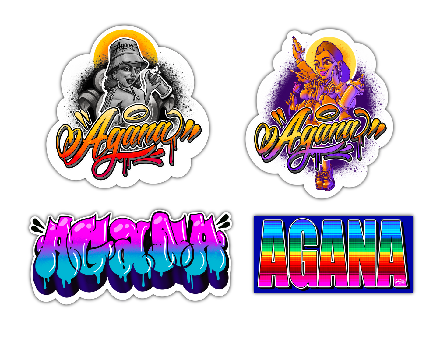 AGANA Stickers 4-Pack