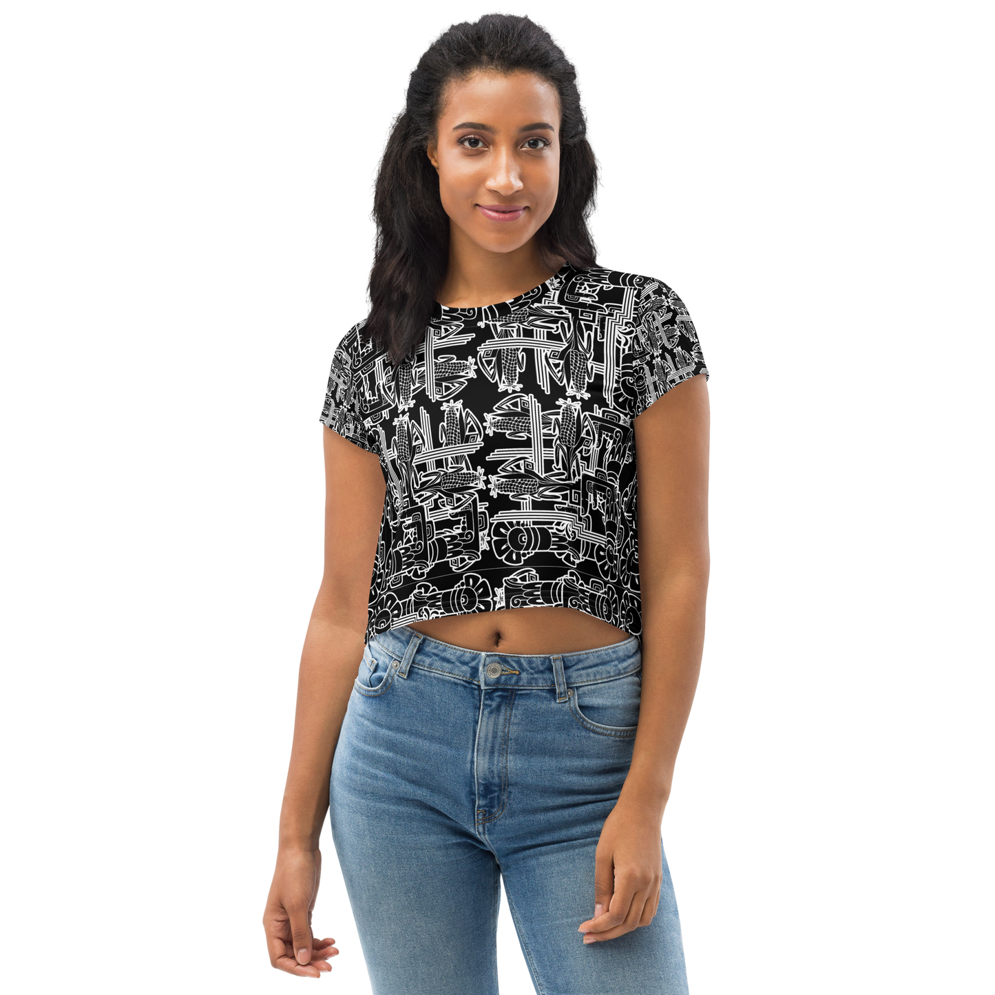 "MAIZ" Crop Tee BLK