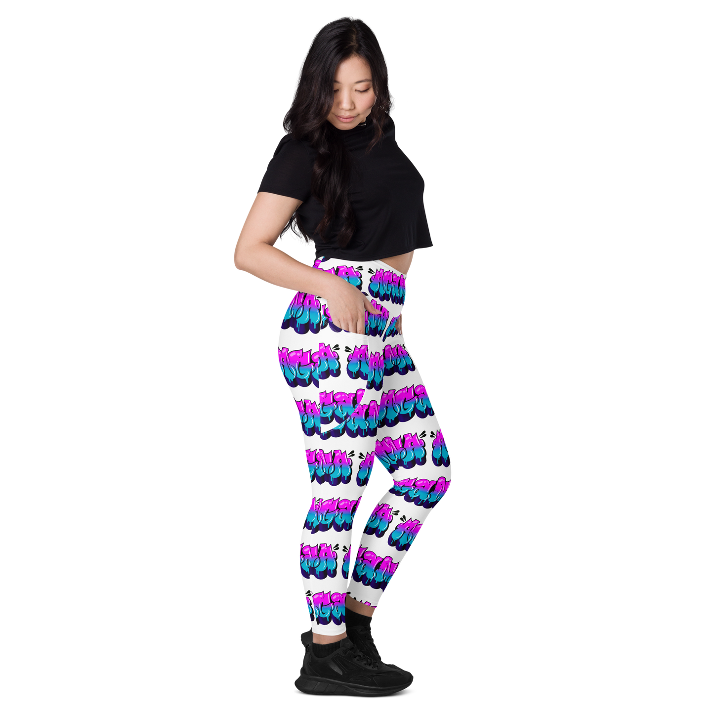 "AGANA BUBBLE DRIP" Leggings with Pockets