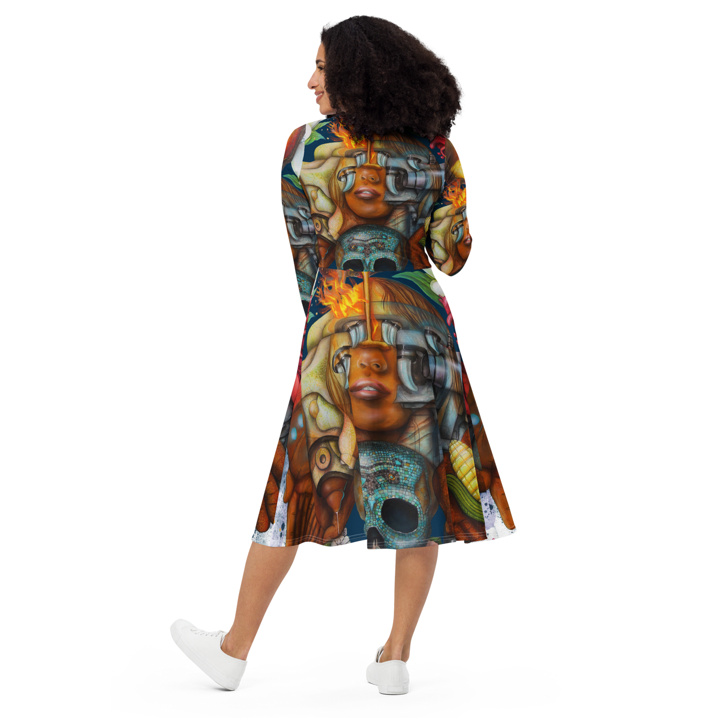 "CONCEPTIONAL" Long Sleeve Midi Dress