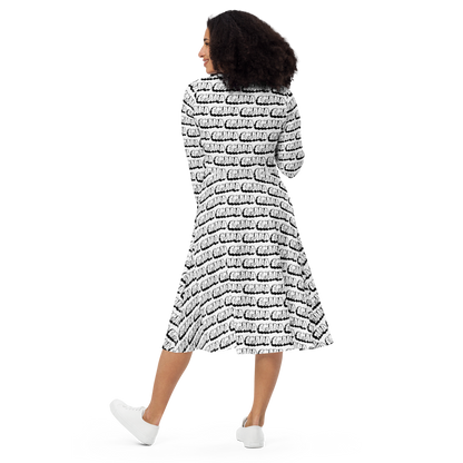 "AGANA" Long Sleeve Midi Dress