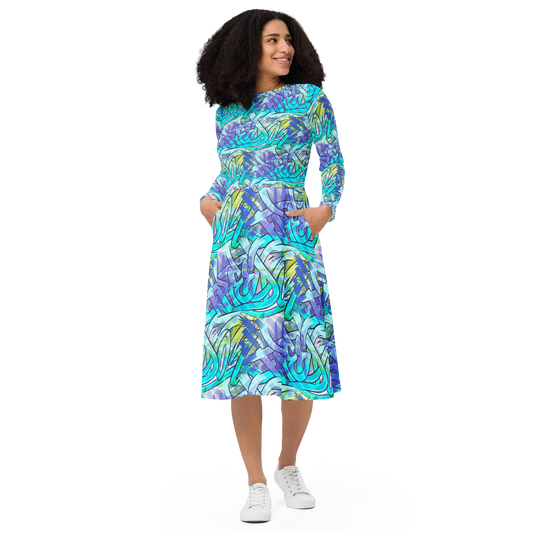 "FREEDOM" Long Sleeve Midi Dress