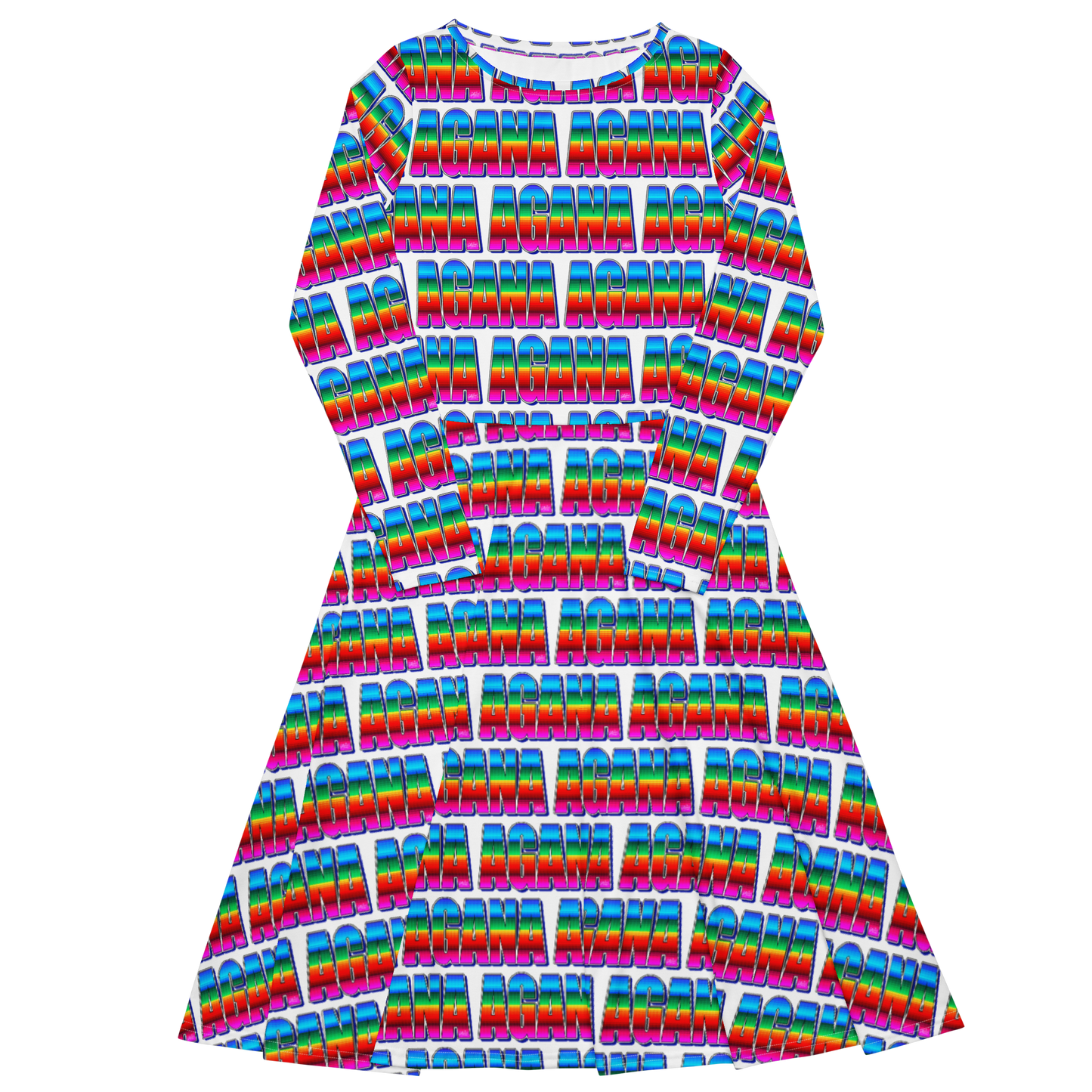 "AGANA SERAPE" Long Sleeve Midi Dress