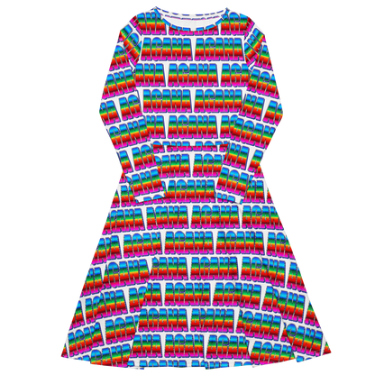 "AGANA SERAPE" Long Sleeve Midi Dress