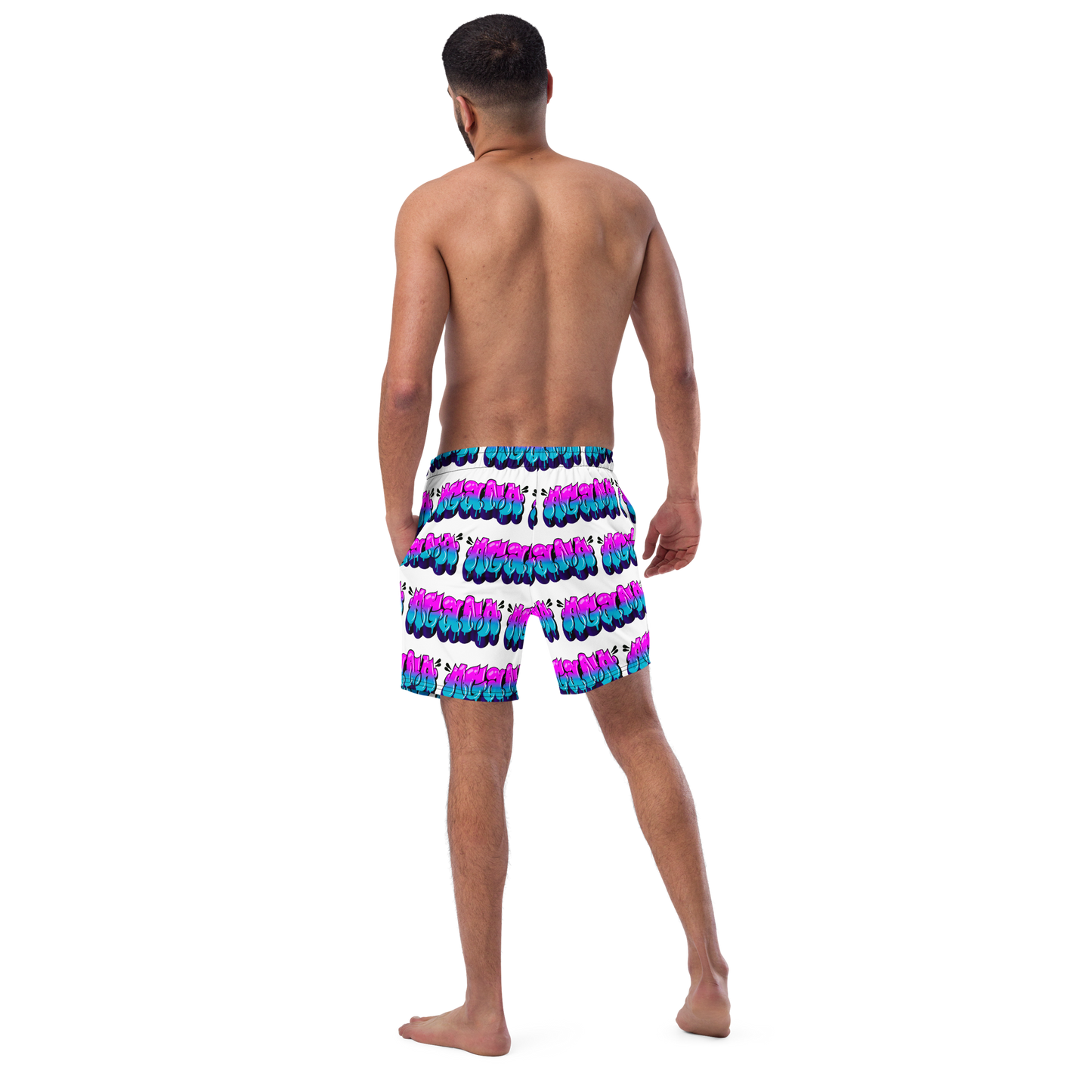 "AGANA BUBBLE DRIP" Men's Swim Trunks