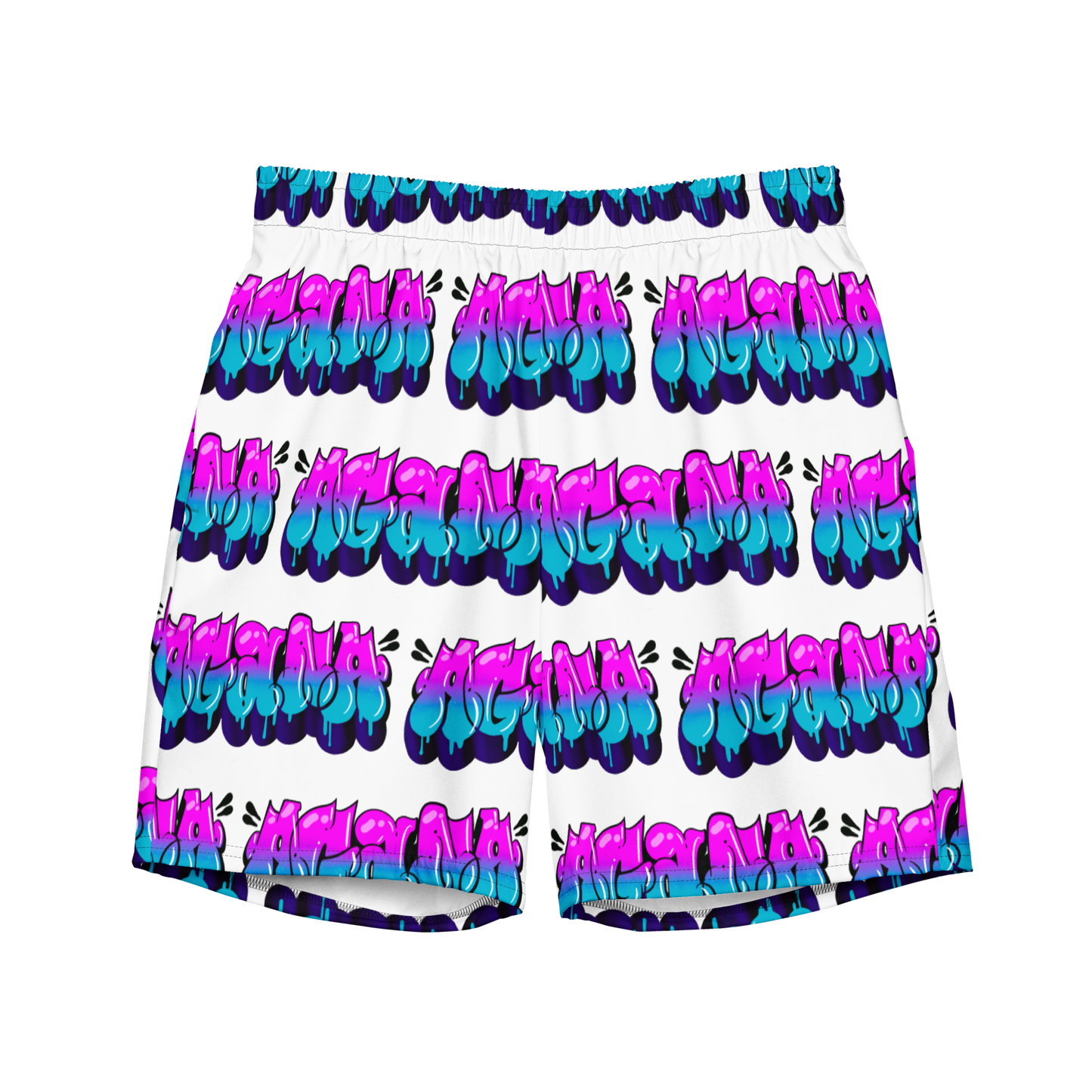 "AGANA BUBBLE DRIP" Men's Swim Trunks