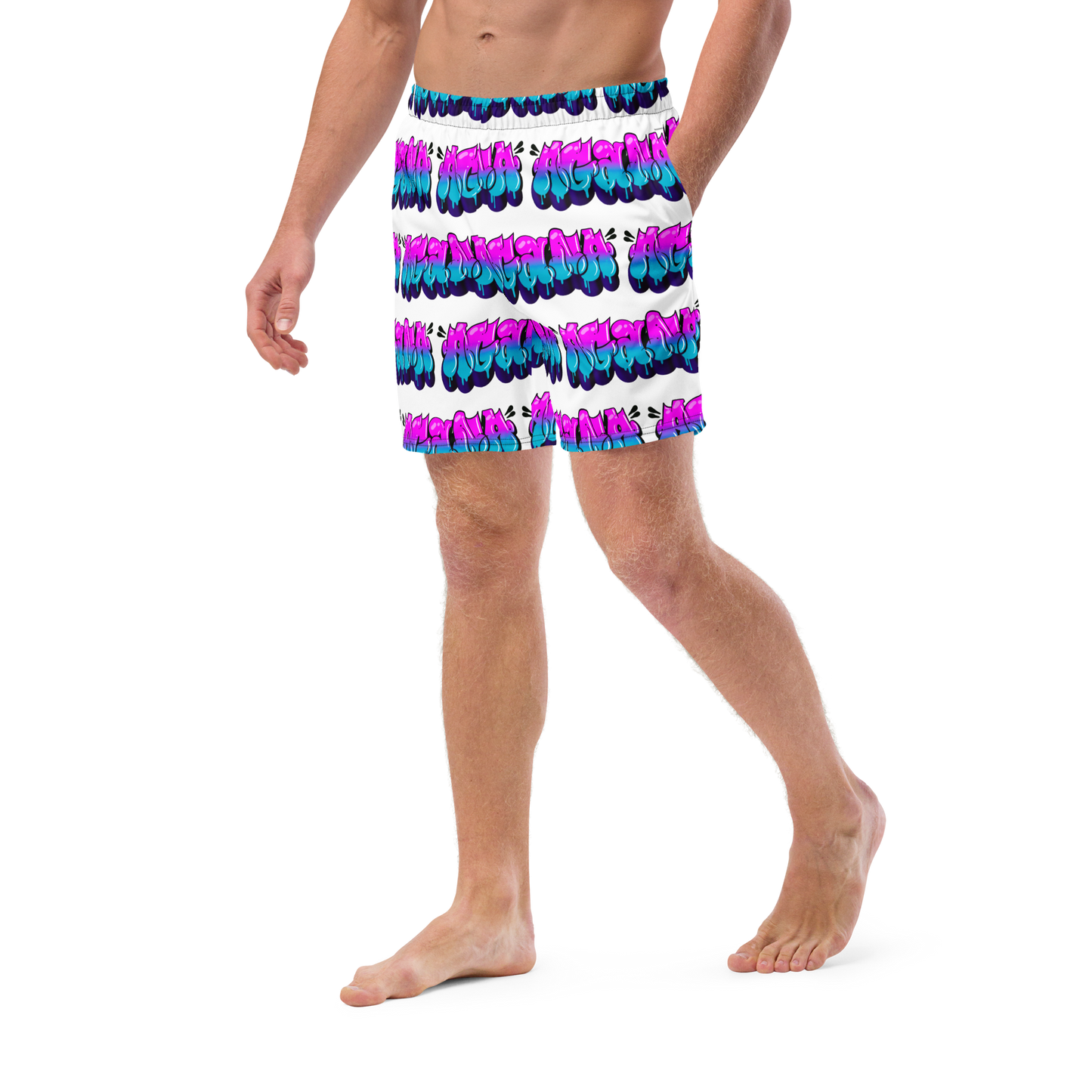 "AGANA BUBBLE DRIP" Men's Swim Trunks