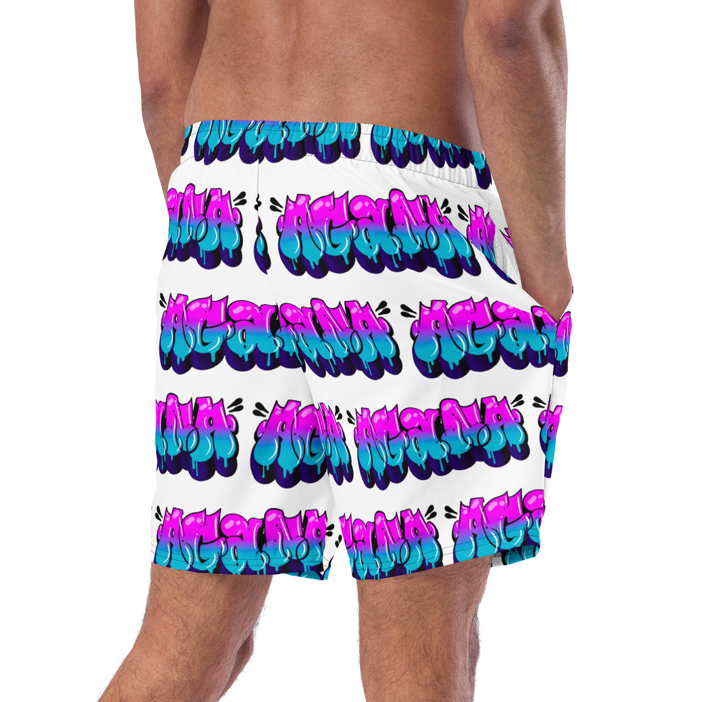 "AGANA BUBBLE DRIP" Men's Swim Trunks