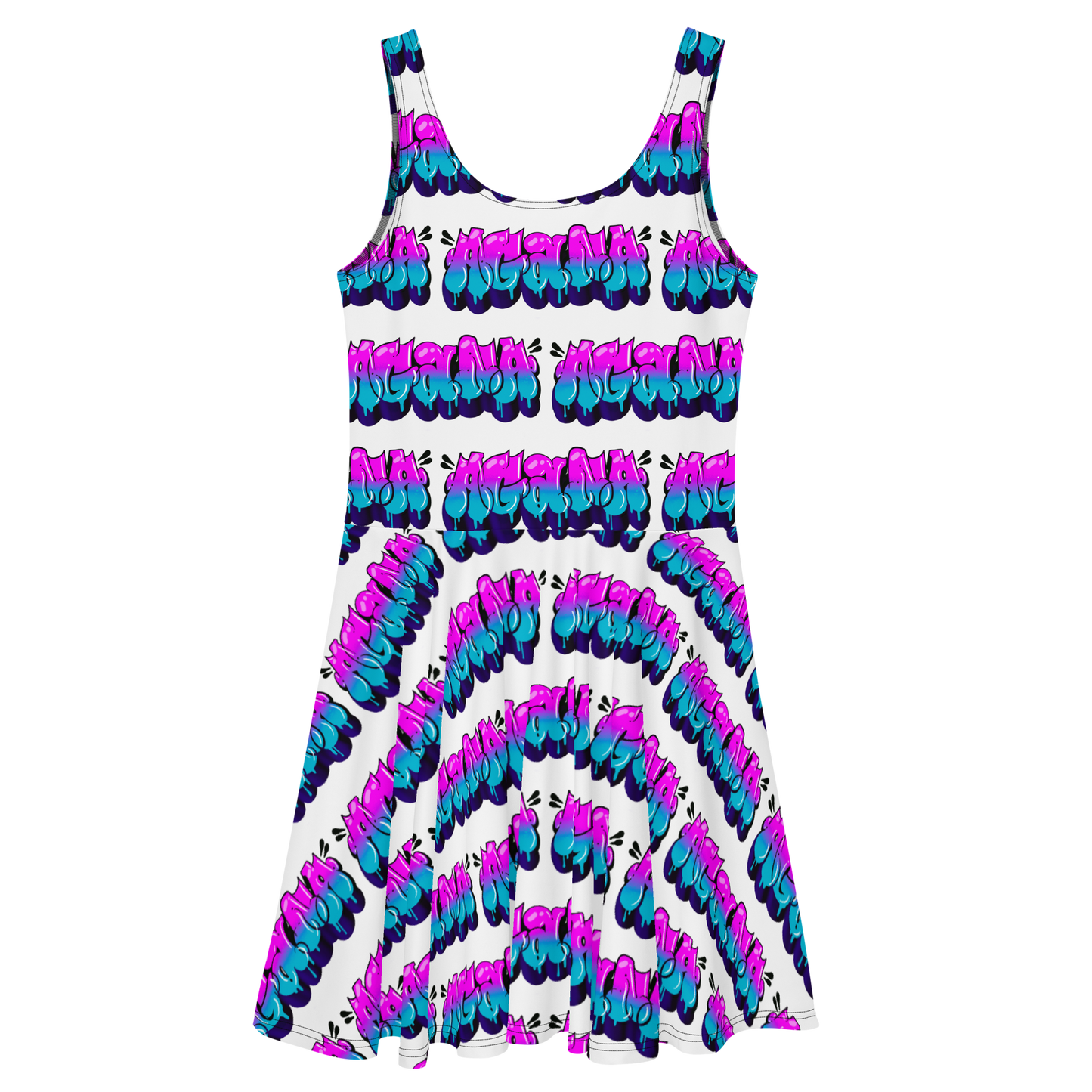 "AGANA BUBBLE DRIP" Skater Dress