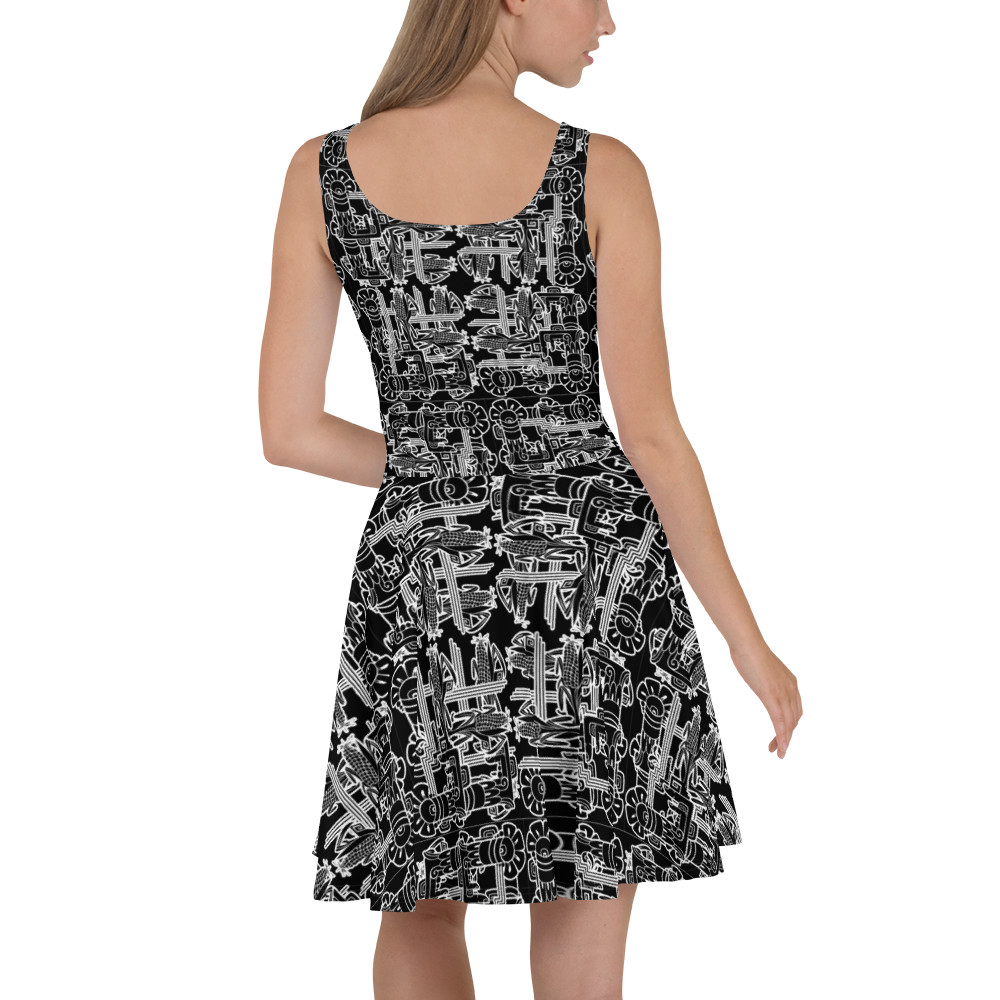 "MAIZ" Skater Dress BLK