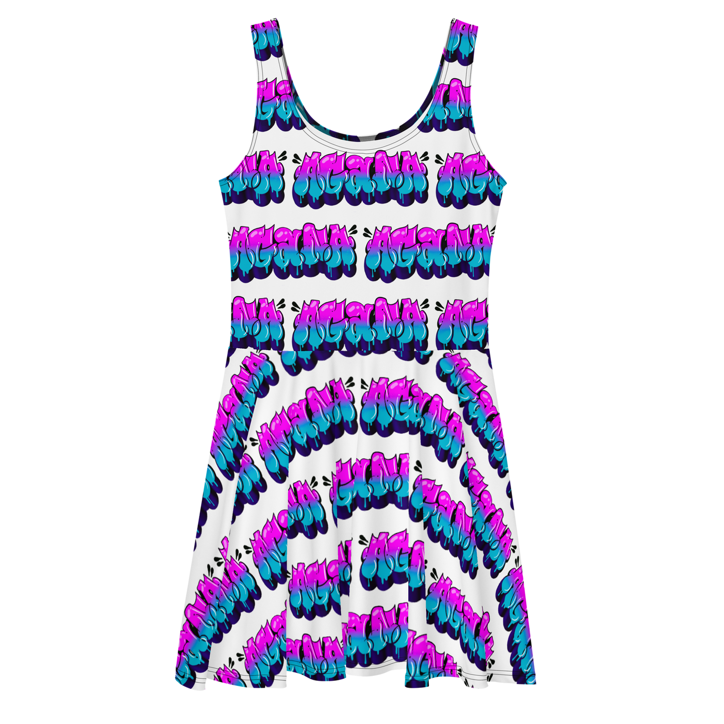 "AGANA BUBBLE DRIP" Skater Dress