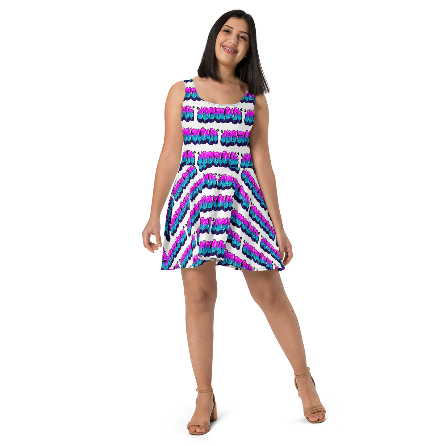 "AGANA BUBBLE DRIP" Skater Dress