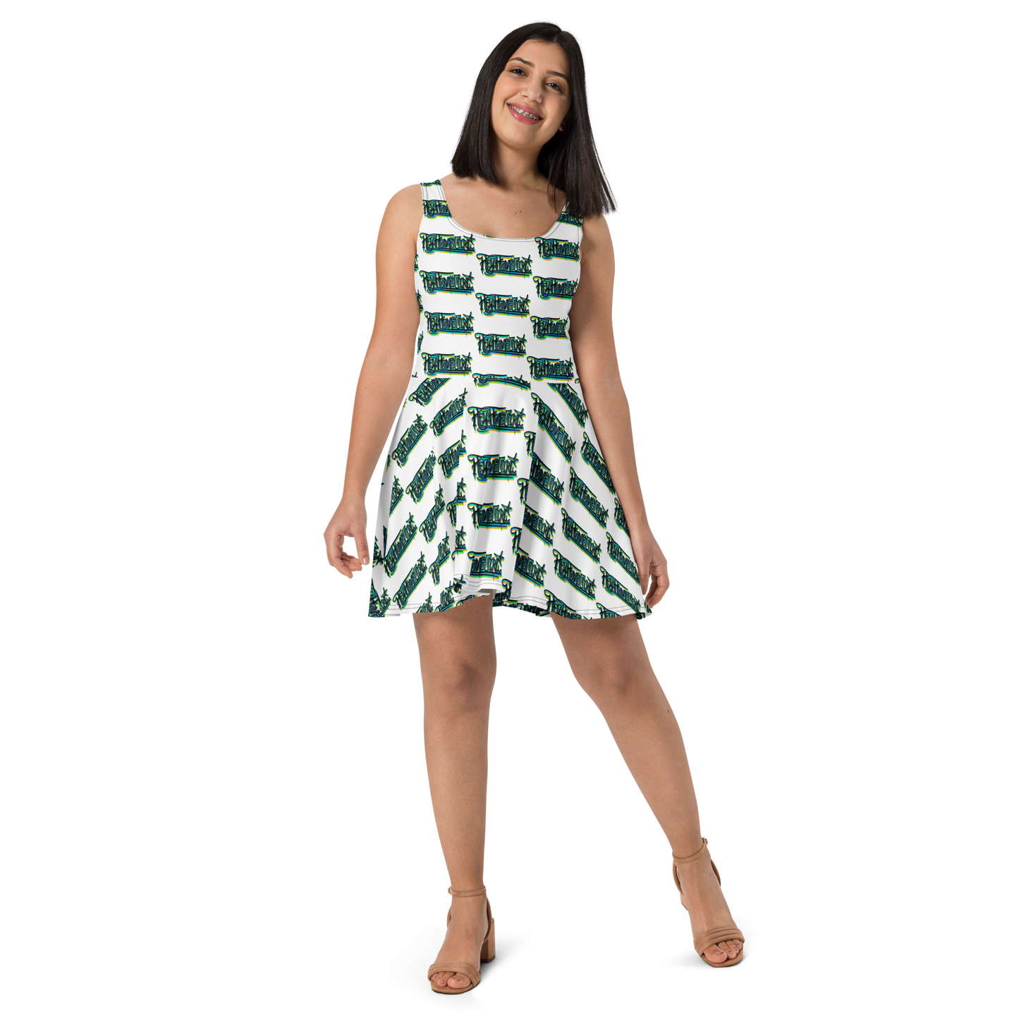 "HEY HOMEGIRL" Skater Dress GRN