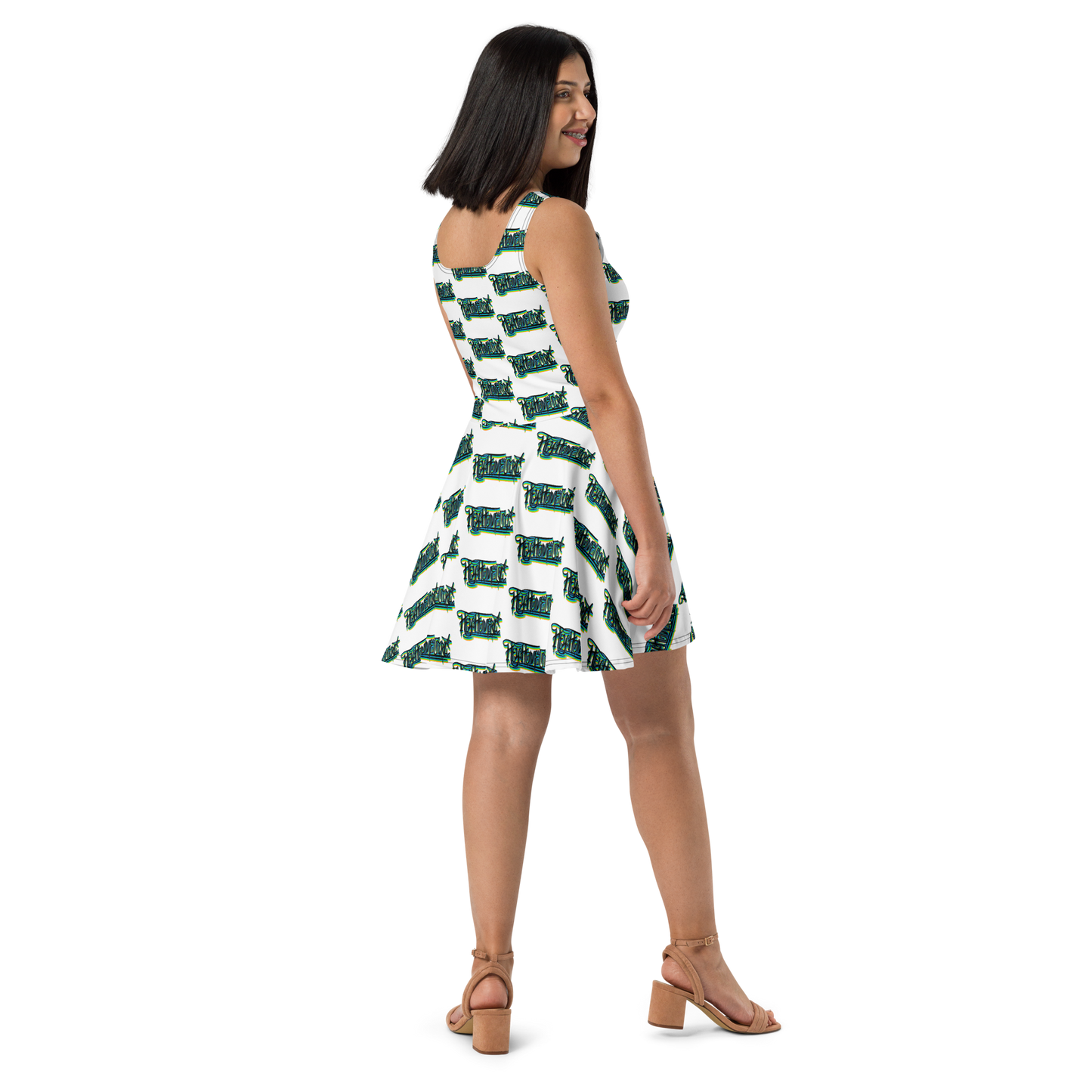 "HEY HOMEGIRL" Skater Dress GRN