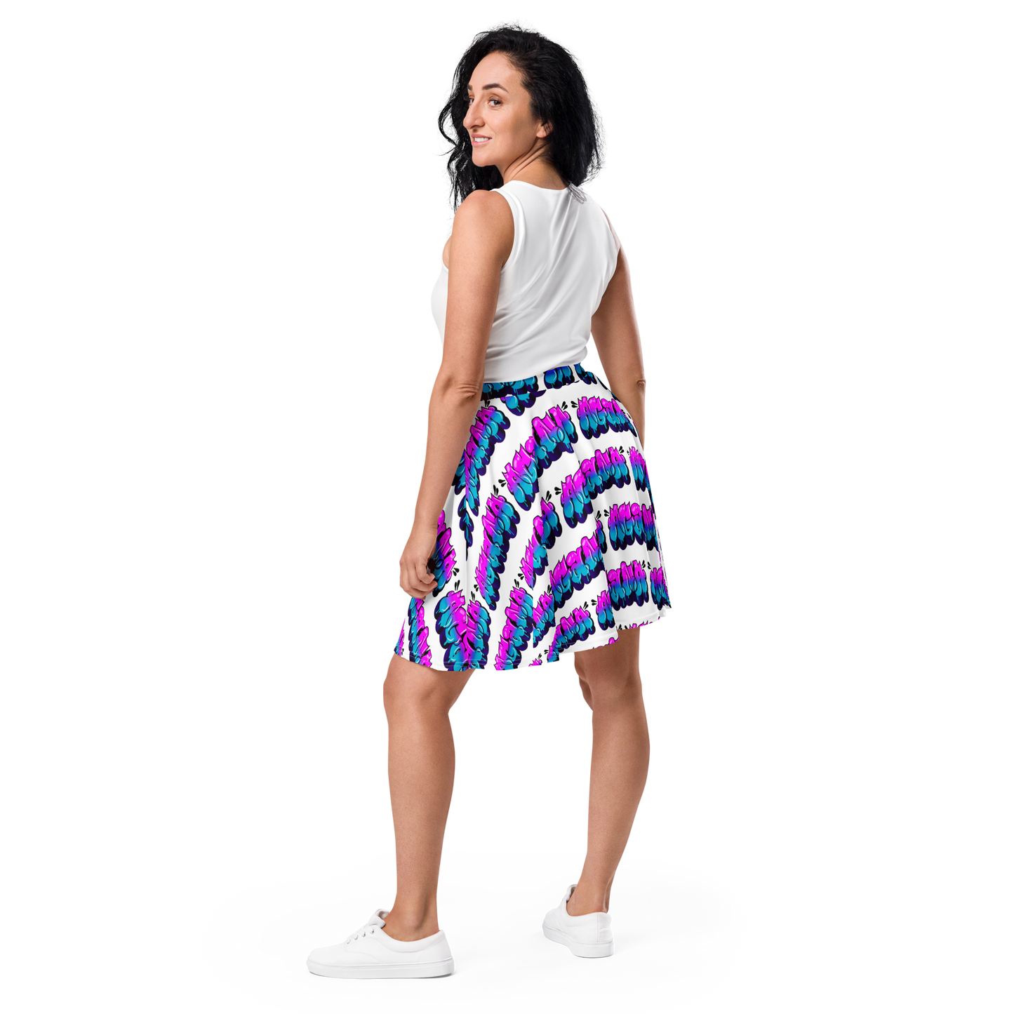 "AGANA BUBBLE DRIP" Skater Skirt