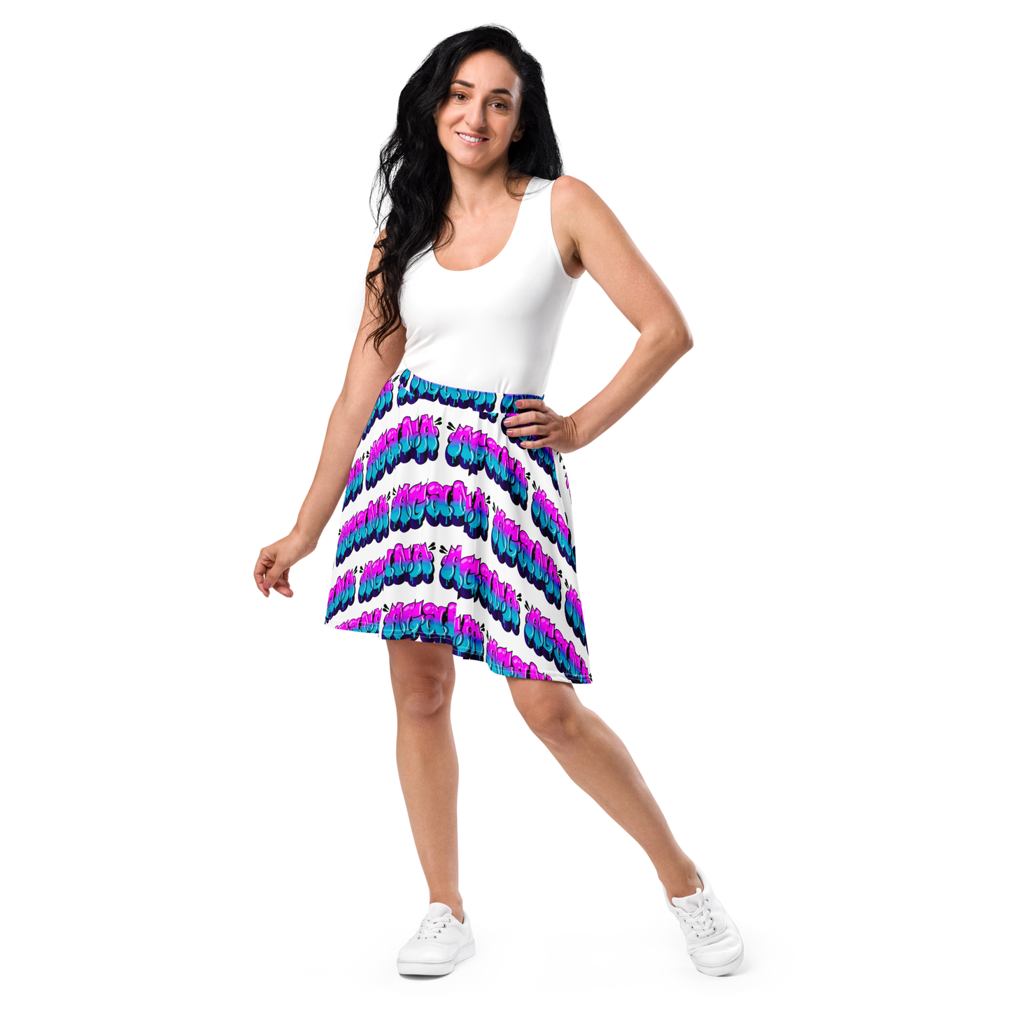 "AGANA BUBBLE DRIP" Skater Skirt