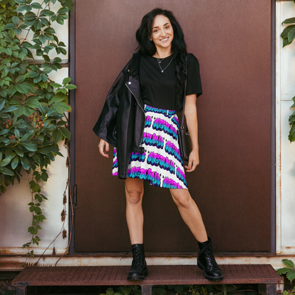 "AGANA BUBBLE DRIP" Skater Skirt