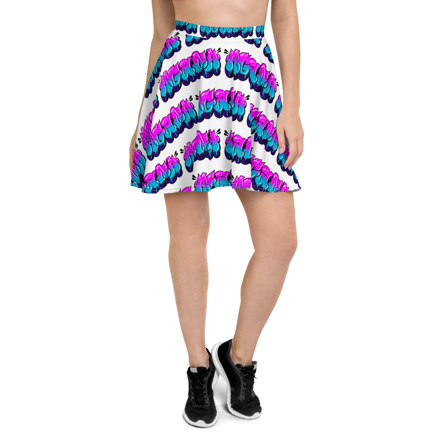 "AGANA BUBBLE DRIP" Skater Skirt