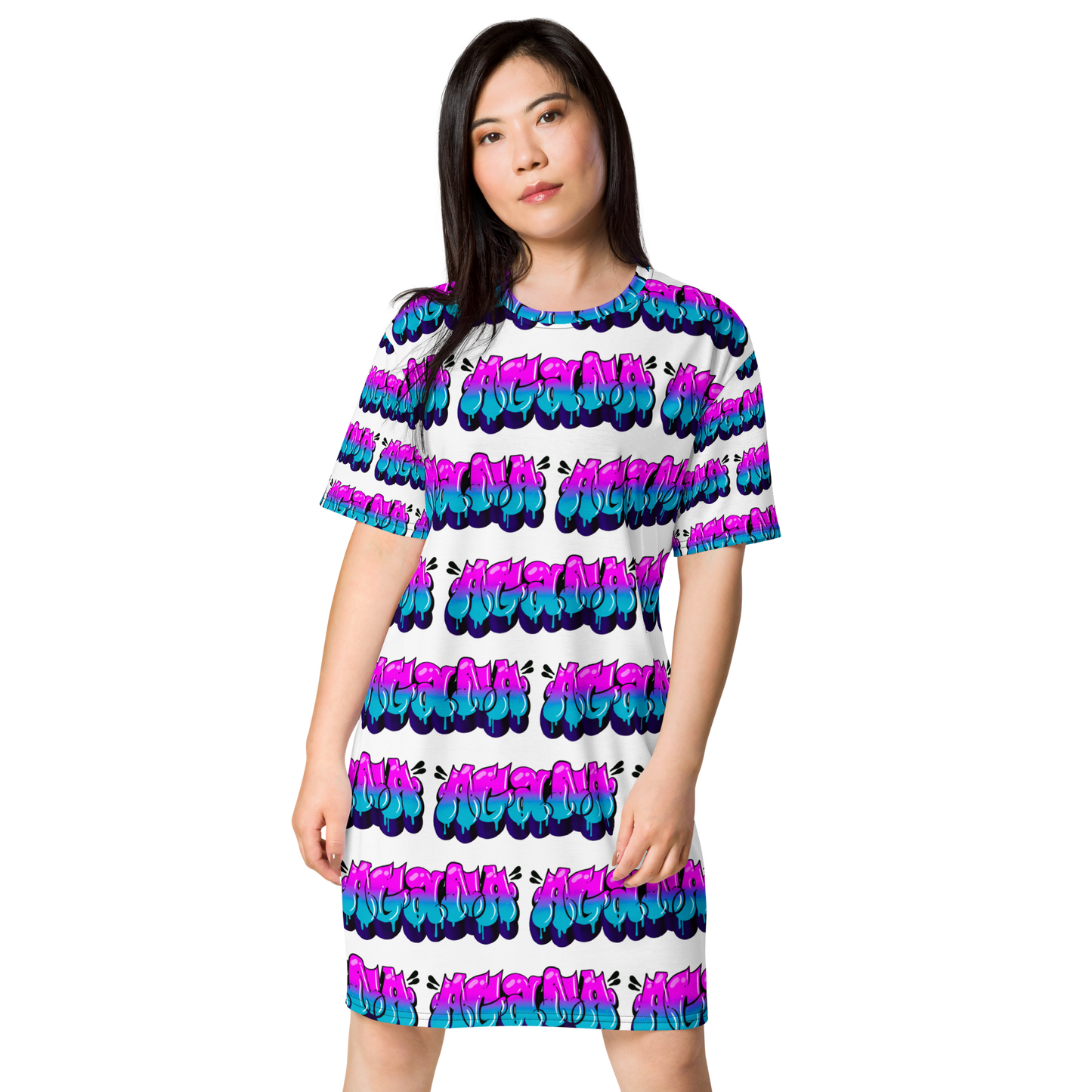 "AGANA BUBBLE DRIP" T-shirt Dress