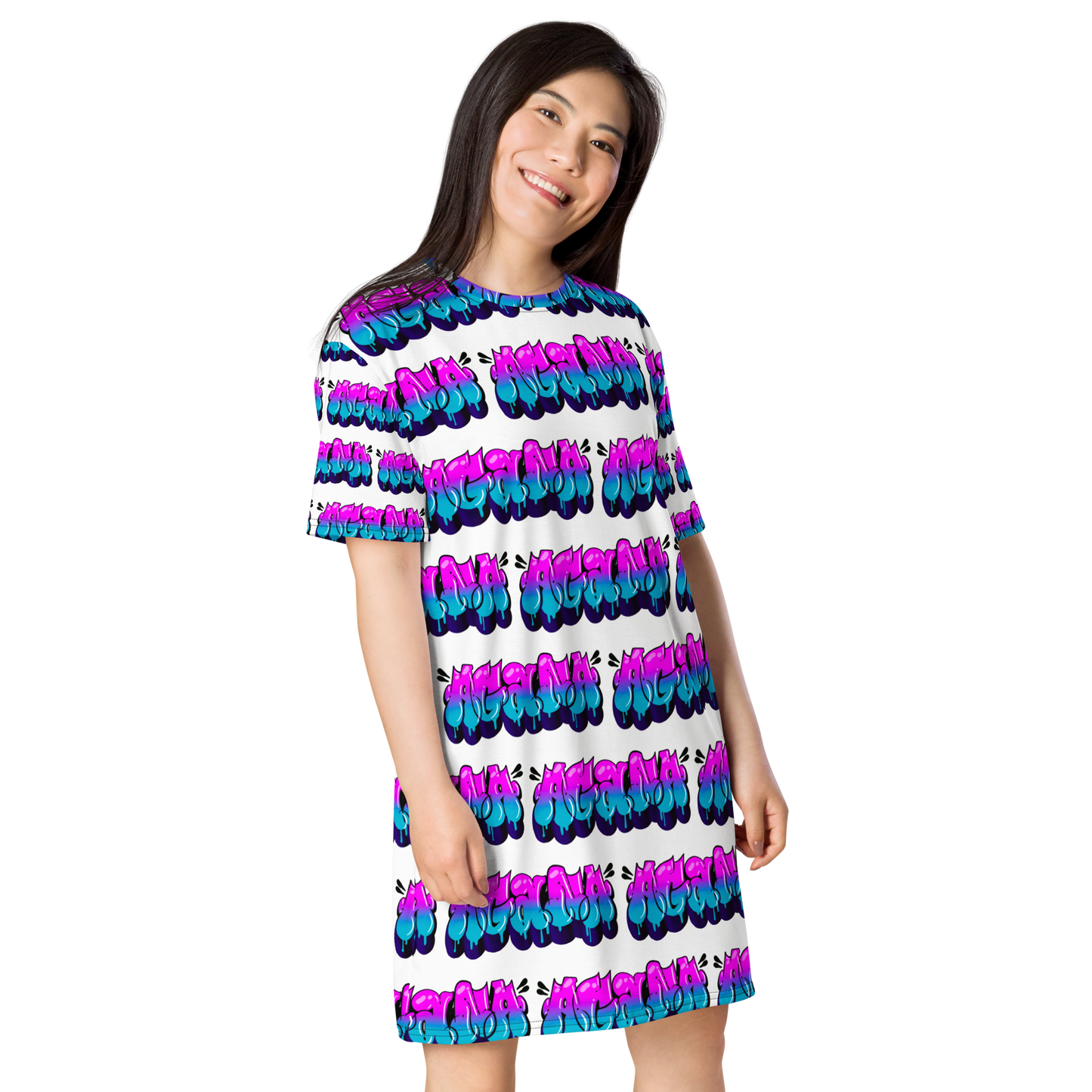 "AGANA BUBBLE DRIP" T-shirt Dress