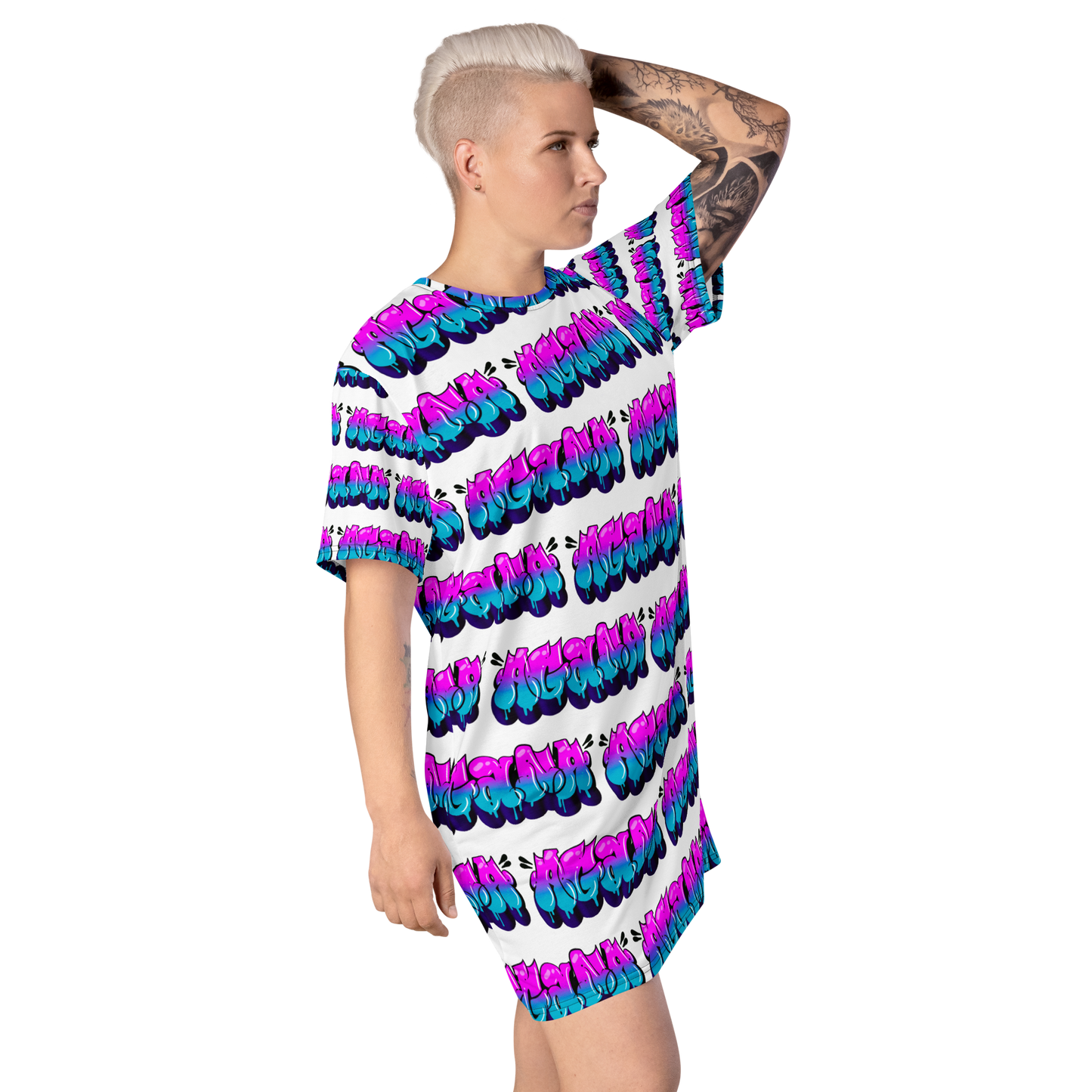 "AGANA BUBBLE DRIP" T-shirt Dress