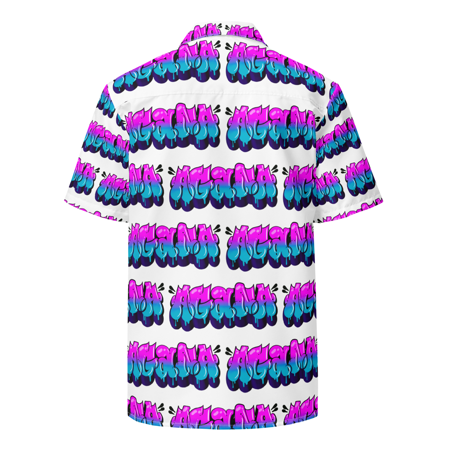 "AGANA BUBBLE DRIP" Unisex Button Shirt