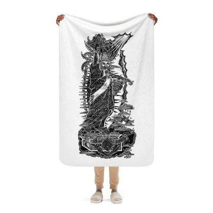 "CARVING THROUGH BORDERS" Sherpa Blanket