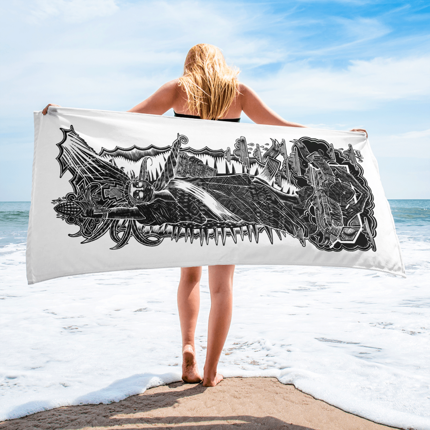 "CARVING THROUGH BORDERS" Towel