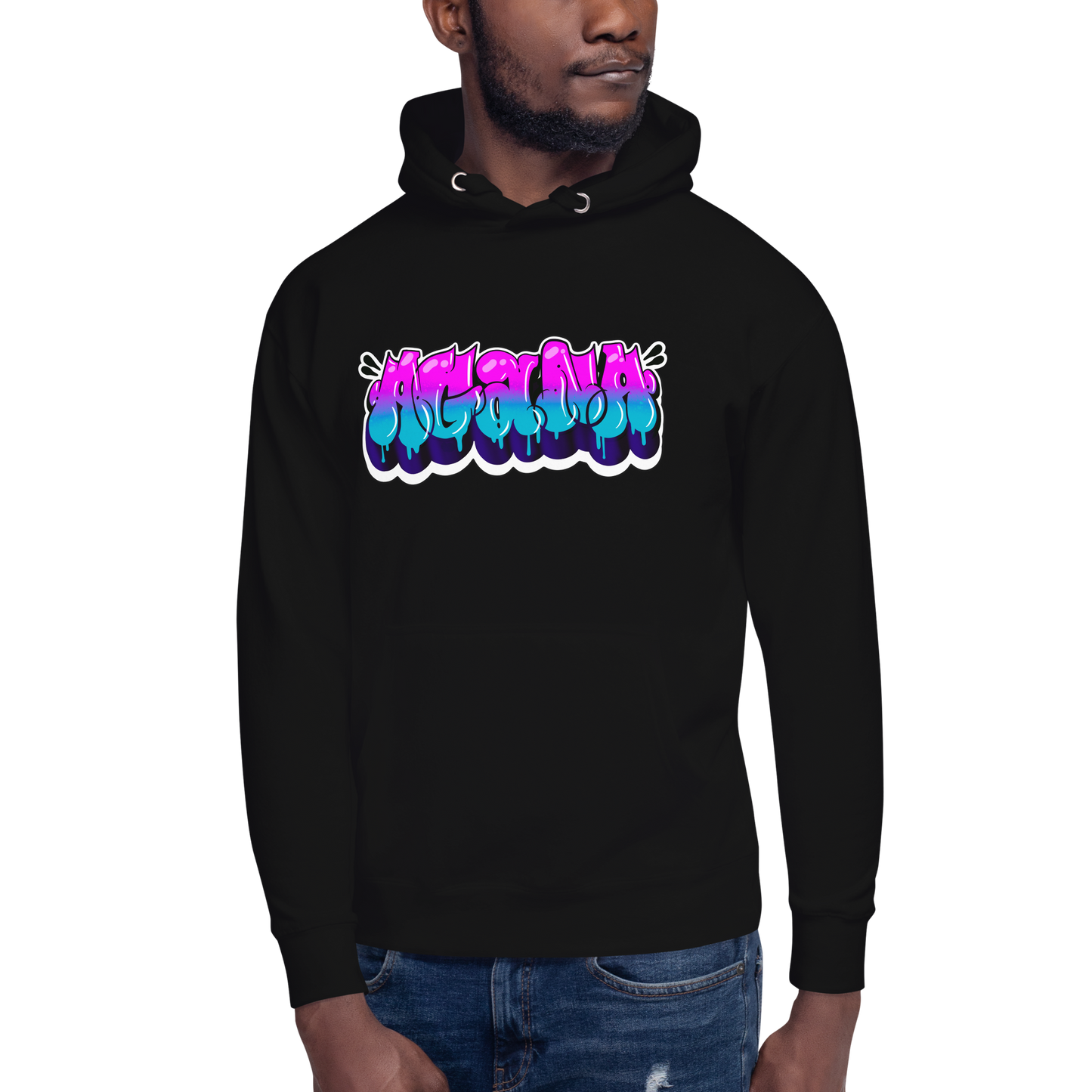 "AGANA BUBBLE DRIP" Unisex Hoodie WHT