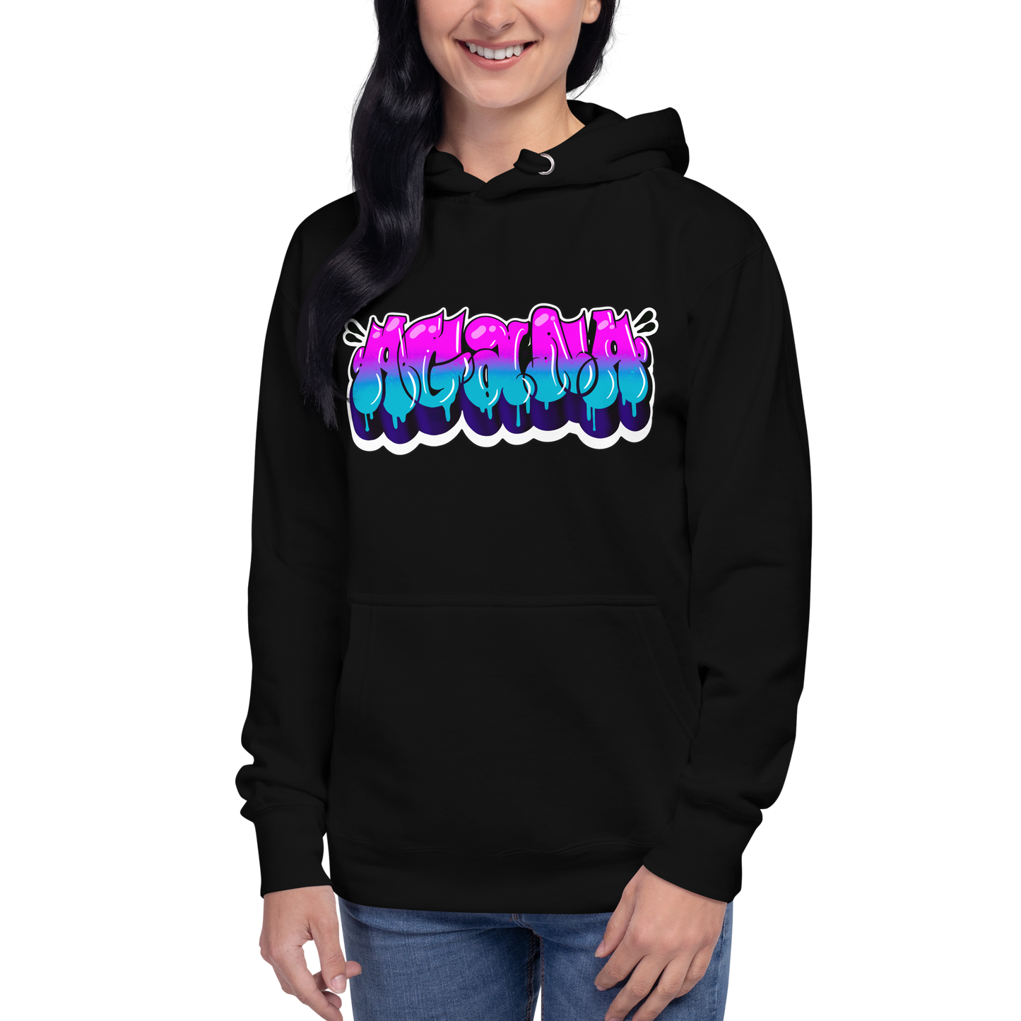 "AGANA BUBBLE DRIP" Unisex Hoodie WHT