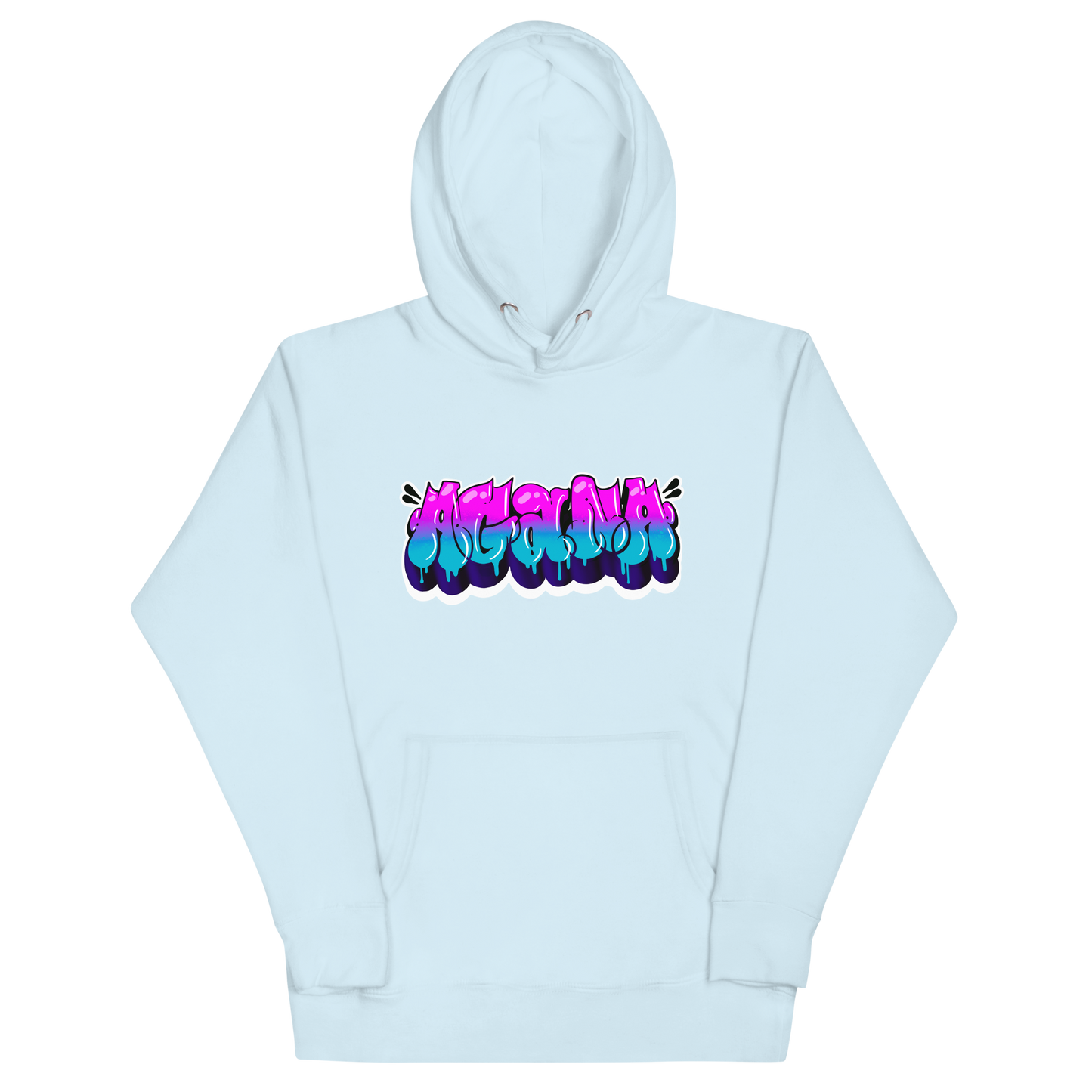 "AGANA BUBBLE DRIP" Unisex Hoodie WHT